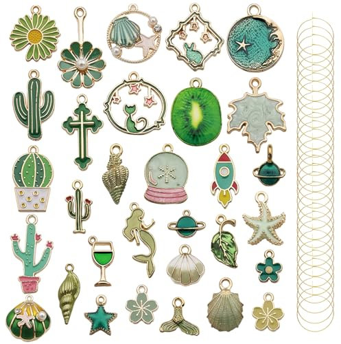 AhhiAboo31 Stück Weinglas Charms Marker Glasmarkierer - Cocktail Champagner Drink Glas Marker Glas Anhänger Ringe Tags, Wein Charm Identifikator für Weinprobe Partei, Hochzeit Dekorationen