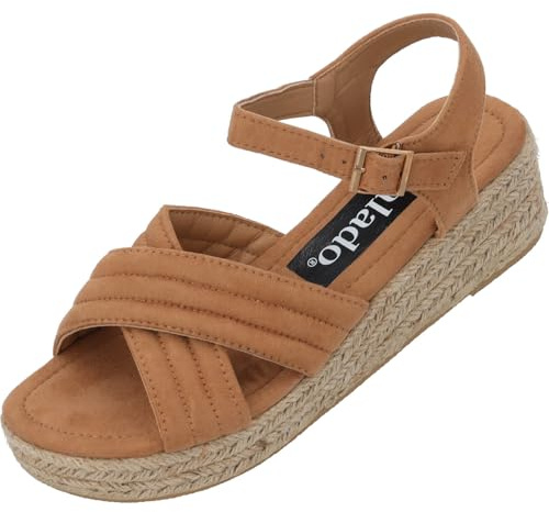 Palado Damen Sandalen Bolognia - elegante Sandaletten mit Keilabsatz - bequeme Sommerschuhe - modische Pantoletten
