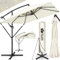 tillvex® Sombrilla de Jardín Rectangular Ø 330 cm con Manivela + Funda con Manivela | Sombrilla con soporte & Protección Viento | Parasol mercado impermeable + Protección UV (Beige - sin LED)