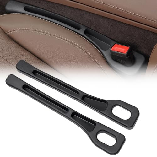 2 Stück Aufbewahrungsbox für Autositze, 2025 Neuestes Universal Car Seat Gap Filler, Autositz Lückenfüller Organizer, Sitzspaltfüller Auto, Sitzlückenfüller für die Meisten Modelle von Autos (Schwarz)