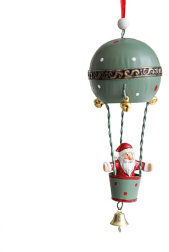 Adorno Navideño De Globo Aerostático Con Campana,adorno De Globo Aerostático,Colgante De Campana Para Árbol De Navidad Con Decoración De Globo Aerostático | Colgante De Campana Navideña, Decoración Na