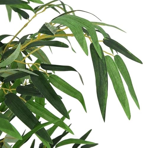 Eleganz Plante artificielle en bambou 200 cm avec 1520 feuilles – Plante de bambou artificielle à l'aspect naturel pour salon, bureau ou jardin – Durable et facile d'entretien