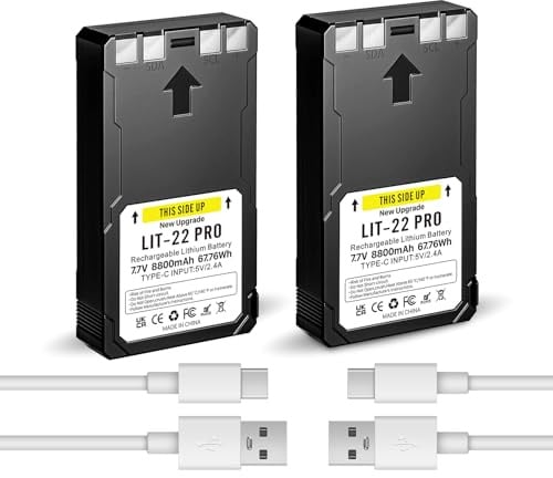 2 Stück Upgrade LIT-22 Pro wiederaufladbare Batterien USB Typ-C Ersatz für Spypoint LIT-22 Pro wiederaufladbare Lithium-Batterie, kompatibel mit Trail-Kamera Flex-M/G-36 /Plus/S