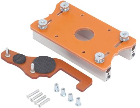 MUNEFE Frästisch-Einsatzplatte, Aluminium-Frästisch-Einsatzplatte, Trimmmaschinen-Flip-Platte, geeignet zum Fräsen von Holz mit Dicken unter 50 mm