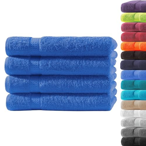 Loomiva 4er Set Premium Qualität Frottier Handtücher 50x100 cm | Royal | 500g/m² | ideal für Reisen & Gym und Sport | 100% Baumwolle | Extra Weich | Öko-TEX Standard 100