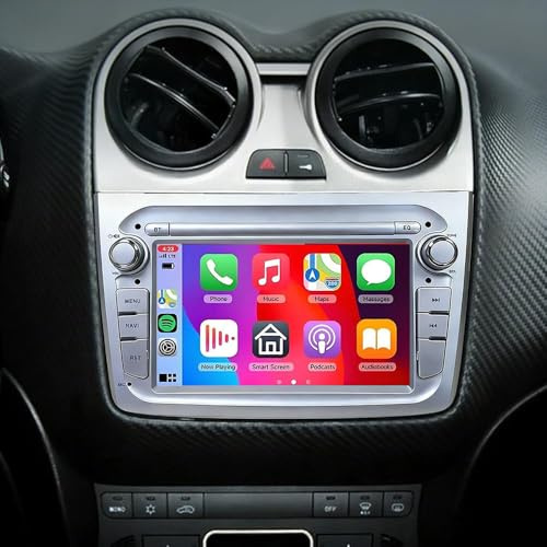 2+64G Android 14 Autoradio 2 Din für Alfa Romeo Mito 2008-2019, 7 Zoll Bildschirm Radio mit Navi DAB Bluetooth Autoradio mit Wireless Carplay GPS Navi Rückfahrkamera Mirror Link GPS WiFi FM RDS