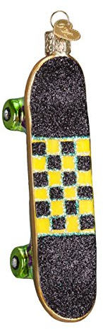 Old World Christmas Skateboard Glass Blown Ornament for Christmas Tree, Handcrafted Holiday Decoration, Sport Collection