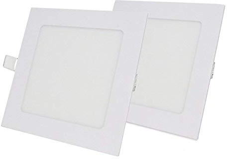 NRGLEVER Quadratische LED 12W Set 2 Eingebettete Decken LED Lampen, Ultradünne,170mm×170mm,Warmweiße 3000K