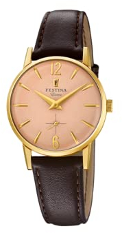 Festina Damen Analog Quarz Uhr mit Leder Armband F20255/2