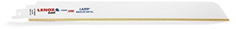 Lenox Tools 2110212118GR gebogenes Säbelsägeblatt Gold Power, 304 mm, 18 TPI, für Bearbeitung von mittlerem Metall (5 Stück)