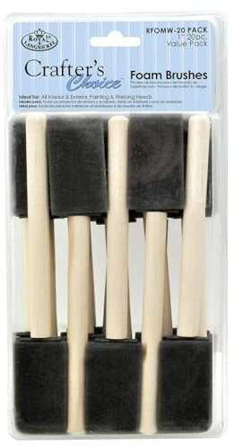 Royal & Langnickel Royal and Langnickel Lot de 20 pinceaux de 2,5 cm en Mousse RFOMW Multicolore