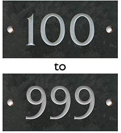 Engraved Slate House Number Plaque - 100 to 999 - (Dispatched Same/Next Day)