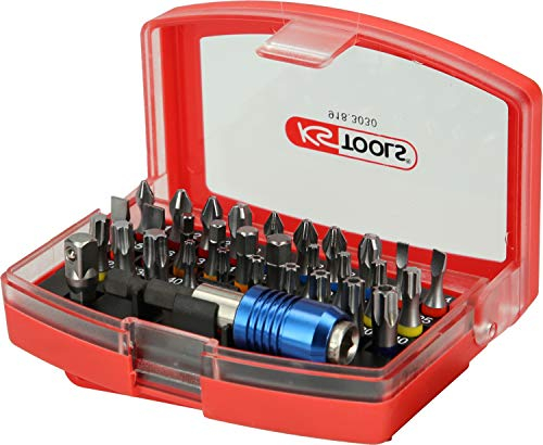 KS Tools - 918.3030 - Jeu d'embouts de vissage 1/4 Torsion Power - Avec code couleur - Kit d'embouts pour tournevis - Porte-embouts magnétique à verouillage automatique - 32 pièces