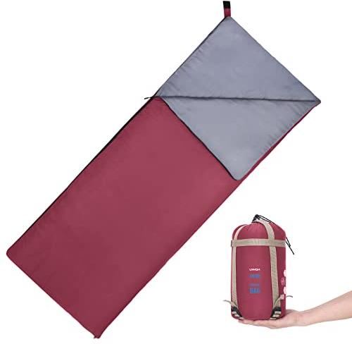 Lixada Envelope Sleeping Bag Ultra-light Warm Sleeping Bag 190 * 75cm Fit for Kids,Teens and Adults for Outdoor Camping Travel Hiking (Burgundy)