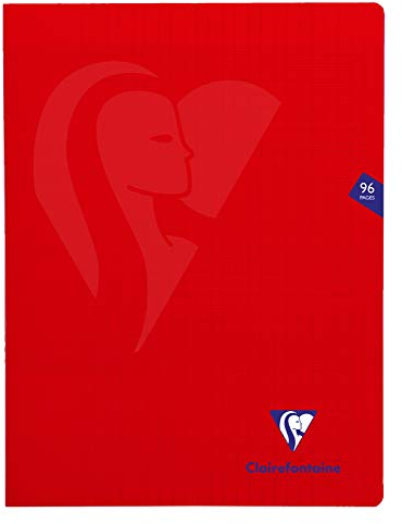 Clairefontaine 303381C Un Cahier Agrafé Mimesys - 24x32 cm - 140 Pages Grands Carreaux - Papier Blanc 90 g - Couverture Polypro Couleur Aléatoire