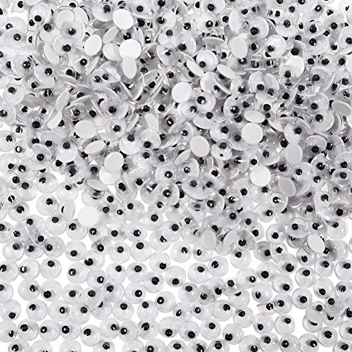 TOAOB 300 Piezas 5 mm Adhesivos Ojos Móviles Negros Ojos de Plástico Redondo Autoadhesivo Utilizados para Manualidades de Scrapbooking Accesorios