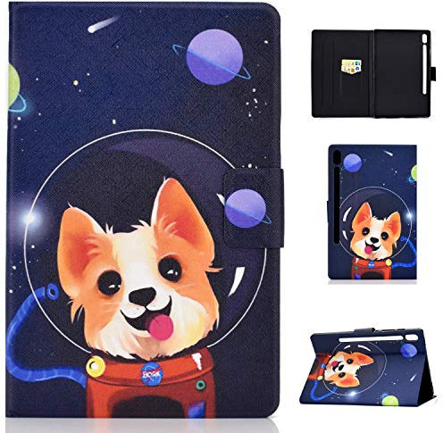 Funda Carcasa para Samsung Galaxy Tab S6 SM-T860/T865, Ultra Delgado Stand Función Smart Fundas Duras Cover Case para Samsung Tab S6 10.5 Pulgadas 2019-Perro Espacial
