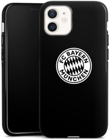 Silikon Hülle kompatibel mit Apple iPhone 12 Case schwarz Handyhülle FC Bayern München Wappen FCB