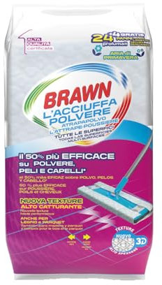 Brawn Paños de captura de polvo – óptimo para todas las superficies – Textura tridimensional para capturar toda la suciedad – Formato: 24+4 paños