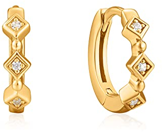 Ania Haie Damen-Creolen Sparkle Huggie Hoops 925er Silber Zirkonia One Size 88045769