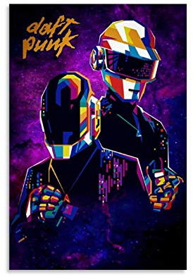 BGTS Daft Punk Posters Leinwand Kunst Poster und Wandkunst Bilddruck Moderne Familienzimmer Dekor Poster 16x24inch(40x60cm)