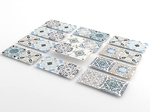 Dicke 0.5mm selbstklebende Fliesenaufkleber von Tink | 96 Stück | Kunststoff-Folien für Küche und Bad, Böden, Treppen und Holzoberflächen | Maß für 2 m² (Granada Retro, 10x20 cm)
