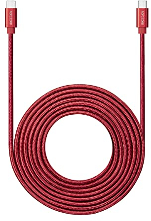 ROFICORD USB C to USB C Cable 4,6M, 60W Power Delivery Extra Long and Extremely Durable Type C Charger Cord Compatible with MacBook Pro/Galaxy S20/Switch/Pixel/LG and Other USB C Charger (Red)
