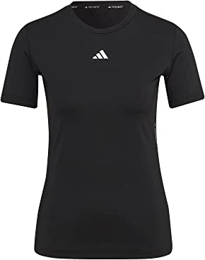 adidas Damen Techfit Training Tee, Black / White, L