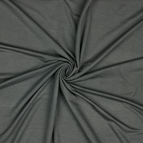 Modal-Jersey Modalstoff 27 Farben 0,5x1,45m Jerseystoff Tencel(TM) Modal Oeko-Tex zertifiziert, Farbe:dunkelgrau