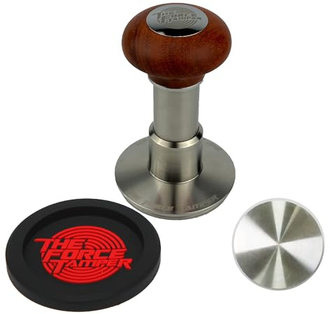 58.50mm Standard Set Reddish Brown Wooden Jellyfish Handle Coffee Tamper | KuGuo The Force Tamper Automatic Impact Adjustable Constant Pressure and Auto-leveling