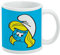 Keramik-Kaffeetasse mit Schlumpfingesicht, Geschenkidee für Kaffee, Tee und heiße Getränke, 325 ml, Weiß