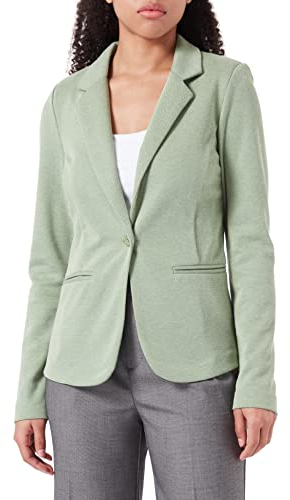 ICHI IHKATE PIQUE BL Damen Blazer Kurzblazer Jacke Ein-Knopf-Blazer mit Stretch, Größe:M, Farbe:Willow Bough (180119)