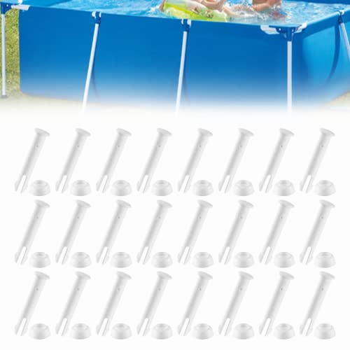 xlwen Lot de 24 Goupille en Plastique Piscine et Joint de Piscine Intex,6cm Goupilles de Joint pour Modèle Intex 28270-28272 Metal Frame Pools,Intex Pool Replacement Spare Parts