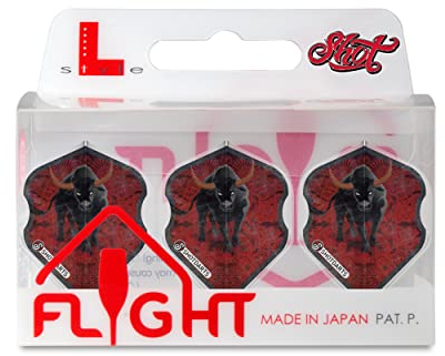 Shot! Dart-Flights, L-Style EZ L1 Standardform, Americana Longhorn Dart-Flight-Set, ultra-langlebig, 150 Mikron Dicke, 90 Grad vorgeformte Flossen für maximale Genauigkeit und perfekte Aerodynamik