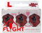 Shot! Dart-Flights, L-Style EZ L1 Standardform, Americana Longhorn Dart-Flight-Set, ultra-langlebig, 150 Mikron Dicke, 90 Grad vorgeformte Flossen für maximale Genauigkeit und perfekte Aerodynamik
