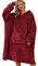 Nadeer Felpa Cappuccio Coperta Grandi Dimensioni Indossabile Sherpa Coperta Cappuccio Accogliente Gigante Ultra Morbido Caldo Tiro Peluche Felpa in Pile per Uomo Donna Adolescenti (Vino Rosso)
