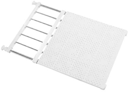 AngoilyExpandable Shelf, Adjustable Closet Tension Shelf Rod, Metal Storage Rack Cabinet Organizer, DIY Tension Divider Separator for Wardrobe, Kitchen, Cupboard, Bathroom, 13-20.86 Inches
