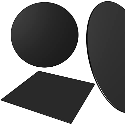 Melko Kaminglas Tischplatte Bodenplatte Funkenschutz ESG Sicherheitsglas Schwarz ver. Größen & Formen Glasplatte Ofenglas Kaminplatte (Rund, Ø 80cm)