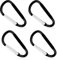 SZXMDKH Carabiner Clip Small, 4 Pcs D Ring Clip Hook Karabiner, mini Carabiner Keyring for Outdoor, Fishing, Hiking, Traveling (Black), M