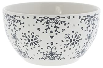 Bastion Collections Dessertschale Baroque Flower mit Blume weiß D. 12,5cm 350ml