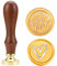 Mogokoyo 2 Pcs Lieber-Serie Rosenholz Siegelstempel Set Stempel Wachs Siegel mit Holzgriff Premium Geschenk Set für Valentinstag Brief Hochzeit Einladung (#3 With love+Herz)