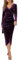 Joligiao Robe de Soirée Hiver Femme Élégante - Col en V, Velours, Cocktail Courte, Longue Vintage Dress pour Fête Noël Club Mariage Nouvel An (Violet, XL)