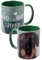 Taza de café con diseño de perro salchicha, de cerámica, color verde, 320 ml