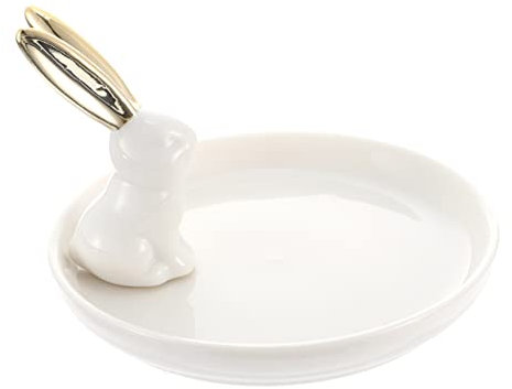 ABOOFAN Bunny Ring Holder Ceramic Trinket Dish Decorative Jewellery Tray for Rings Earrings Necklace Key Organizer Home Room Decor