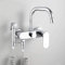 JQFDD Miscelatore da Cucina a Muro, a Parete, con Doccetta Girevole, Lavello della Cucina a 2 modalità 2 Maniglie Caldo e Freddo, Lavatoio Lavanderia Rubinetto in Ottone-Chrome B