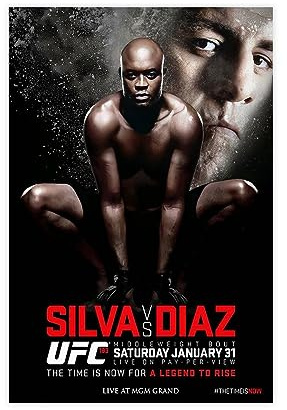 EMIGOS Boxing-boxing-UFC 183 Anderson Silva vs. Nick Diaz Fight-Poster, Wandkunst, Dekordruck, Bild Gemälde für Wohnzimmer, Schlafzimmer, Dekoration, ungerahmt, 50 x 75 cm