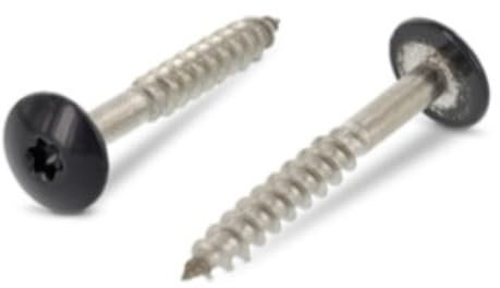 Trespo Wood Screws 4.8 x 38 mm Pack of 50 Stainless Steel A2 / V2A - Round-Headed Wood Screws with Hexalobular Socket - Rustproof - Powder Coated RAL 7016 Anthracite Grey