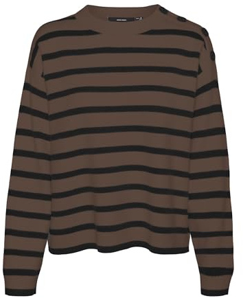 VERO MODA Damen Vmsaba Ls O-Neck Button Ga Noos Pullover