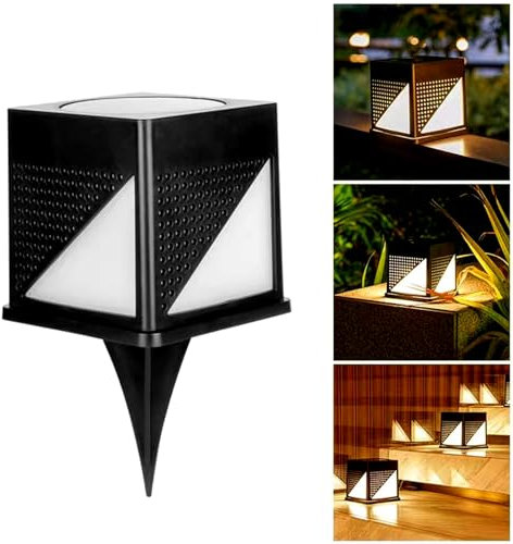 Solarlampen für Außen Garten, Solarleuchten Außen mit Lichtsensor, 800mA Batterie IP65 Wasserdicht Wetterfest Balkon Deko Garten (Color : Warm Light)
