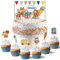Papierdrachen Cake Topper Superhelden Tiere - Kuchendekoration Kuchen Topper 19-teilig - Decor Pins für Einschulungskuchen - Einschulungsfeier Tortendeko - Set 4